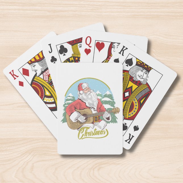 Jeu De Cartes Guitare Jouant au Père Noël | Noël (Créateur téléchargé)