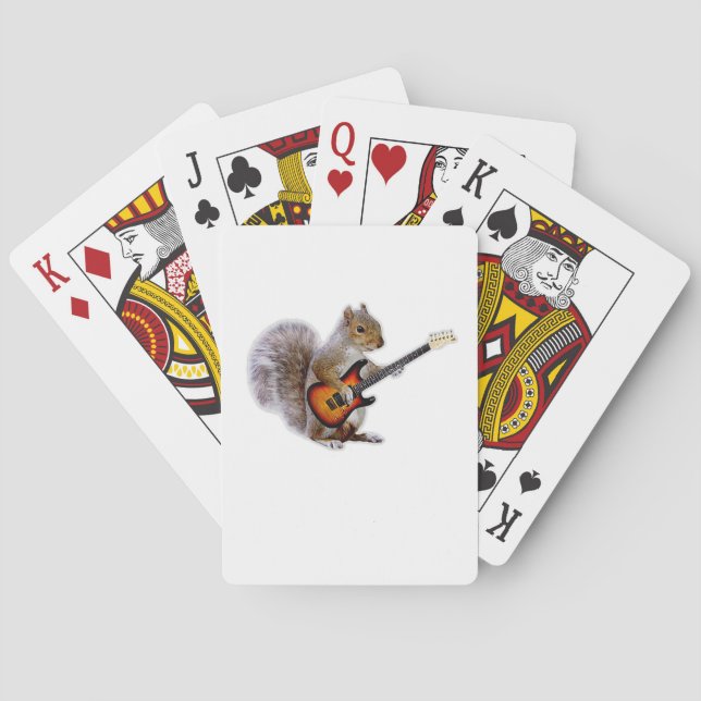 Jeu De Cartes Guitare Lover | Écureuil Jouant de la guitare (dos)