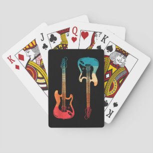 Jeu De Cartes Guitare Rétro Guitariste Électrique Basse Guitare 