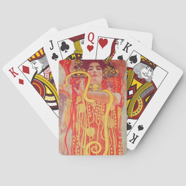 Jeu De Cartes Gustav Klimt Red Woman Gold Snake Peinture (dos)