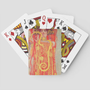 Jeu De Cartes Gustav Klimt Red Woman Gold Snake Peinture