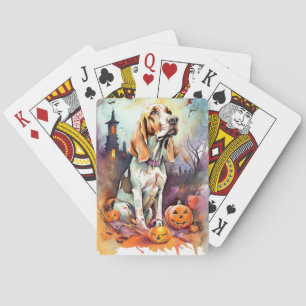 Jeu De Cartes Halloween Basset Hound Avec Crainte Citrouille
