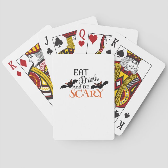 Jeu De Cartes Halloween Bats Be Scary Funny Meme (dos)