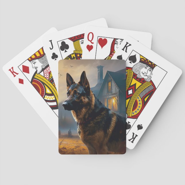 Jeu De Cartes Halloween berger allemand effroi (dos)