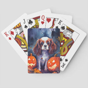 Jeu De Cartes Halloween Cavalier King Charles Citrouille espagno