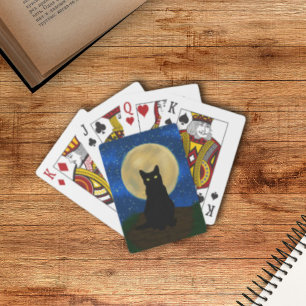 Jeu De Cartes Halloween Chat noir Silhouette Lune