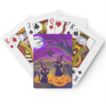 Halloween Kitties Éffrayant Jouer des cartes