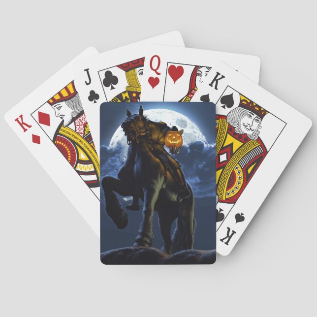Jeu De Cartes Halloween - les cartes de jeu de cavalier sans (dos)