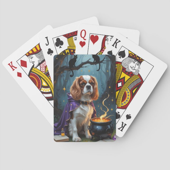 Jeu De Cartes Halloween lunique Cavalier King Charles Spaniel (dos)