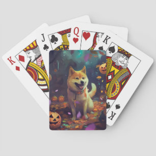 Jeu De Cartes Halloween Shiba Inu Avec La Peur Citrouille
