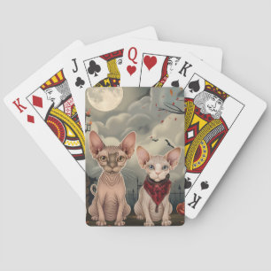 Jeu De Cartes Halloween sphynx chats Éffrayant