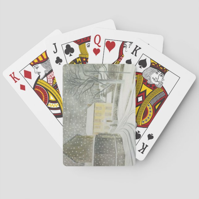 Jeu De Cartes Halstead Road à Neige (par Eric Ravilious) (dos)