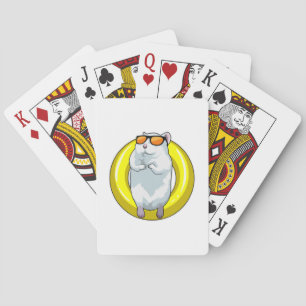 Jeu De Cartes Hamster à la natation avec anneau de natation