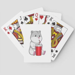 Jeu De Cartes Hamster with Mug & Drinking straw