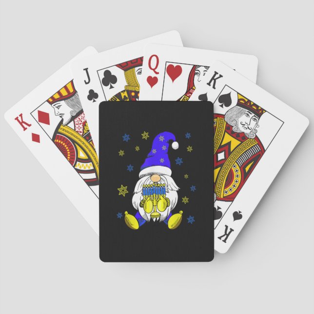 Jeu De Cartes Hanoukka Gnome Holding Menorah Family Gnome Lover (dos)