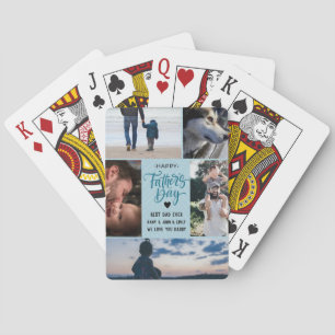 Jeu De Cartes Happy Fête des pères Photo Collage de noms personn