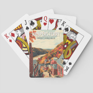 Jeu De Cartes Harpers Ferry West Virginia Travel Art Vintage