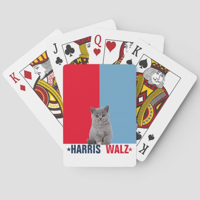 Jeu De Cartes Harris Walz 2024 Manifestement rouge bleu (dos)