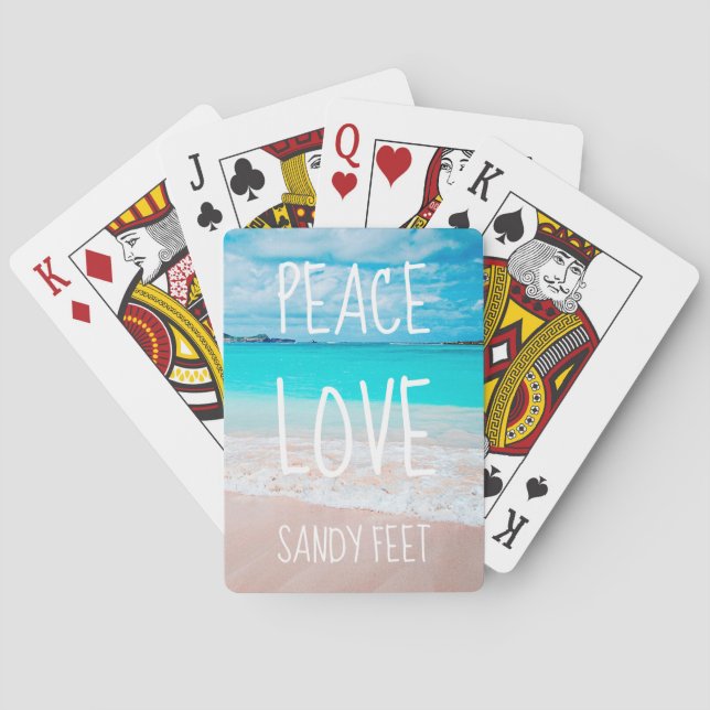 Jeu De Cartes Hawaii Tropical Beach Photo Peace Love Sandy Feet (dos)