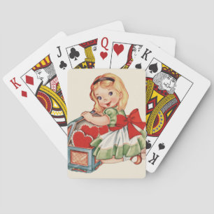 Jeu De Cartes Heart Girl Enfant Retro Enfants mignons