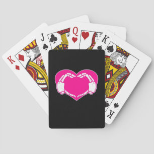 Jeu De Cartes Heart Skeleton mains gothique Valentine classique