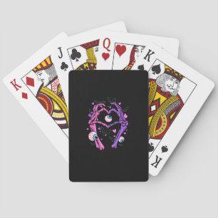 Jeu De Cartes Heart Skeleton Mains - Halloween Pastel Goth Eyeba