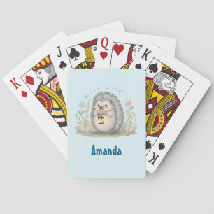 Jeu De Cartes Hérisson mignon avec lanterne
