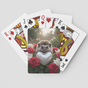 Jeu De Cartes Hérisson mignon de juin avec cœur de perle