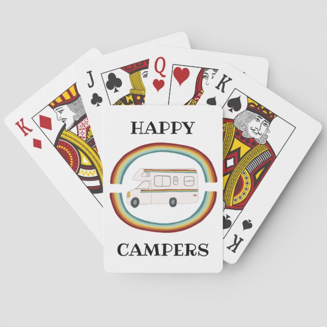 Jeu De Cartes HEUREUX CAMPERS Rainbow Retro Motorhome RV (dos)