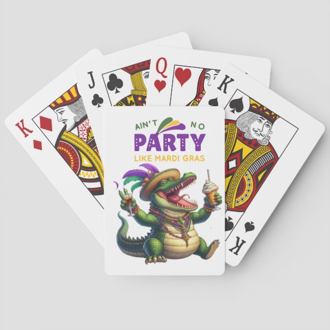 Jeu De Cartes Heureux Mardi Gras Alligator (dos)