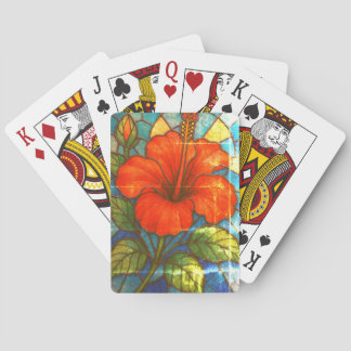 Jeu De Cartes Hibiscus en verre tendu