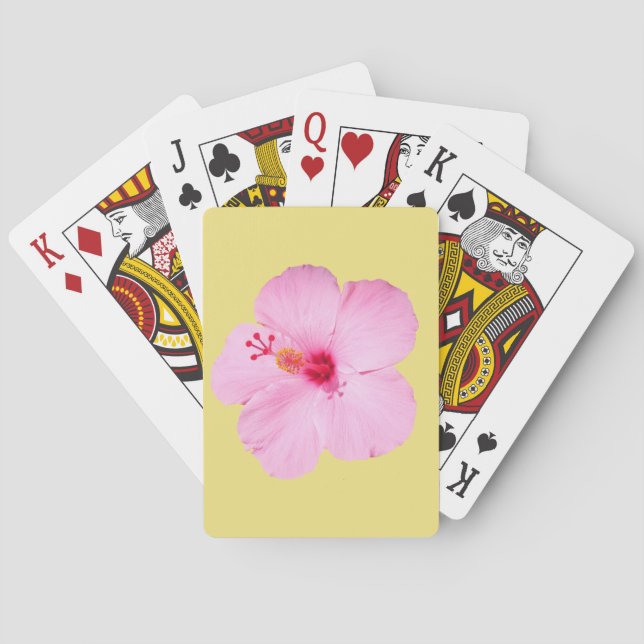 Jeu De Cartes Hibiscus rose Fleur tropicale (dos)