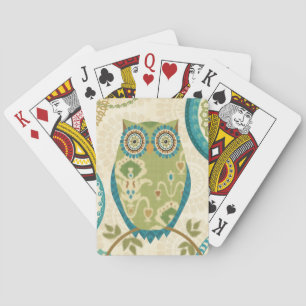 Jeu De Cartes Hibou décoratif avec des conceptions circulaires