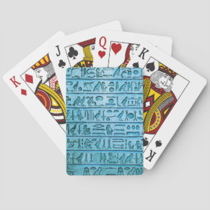 Jeu De Cartes Hiéroglyphes égyptiens antiques bleu