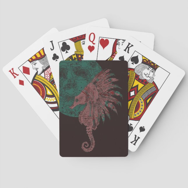 Jeu De Cartes hippocampe au bord de la lune (dos)