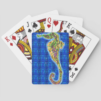 Jeu De Cartes Hippocampe sur le motif bleu