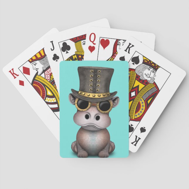 Jeu De Cartes Hippopotame de bébé de Steampunk (dos)