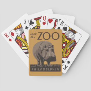 Jeu De Cartes Hippopotame vintage hippo zoo poster wpa