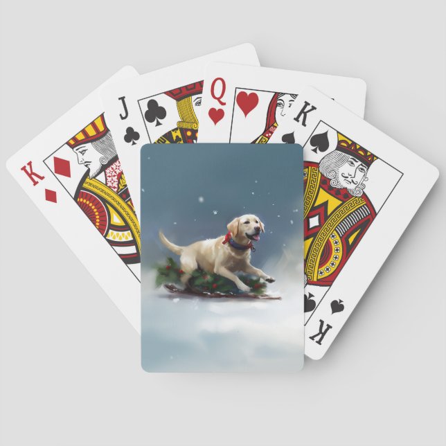 Jeu De Cartes hiver de Noël du Labrador (dos)