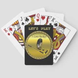 Jeu De Cartes Hockey I Love design personnalisé avec bâton et ca
