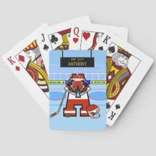 Jeu De Cartes Hockey sur glace initial personnalisé