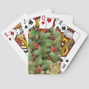 Jeu De Cartes Holly Feuille Noël Art Vintage Imprimer Hiver