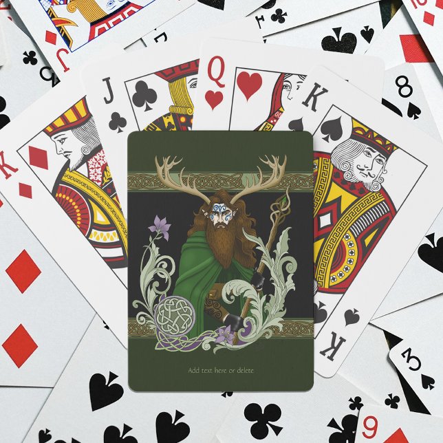Jeu De Cartes Homme aux bois celtiques verts  (Créateur téléchargé)