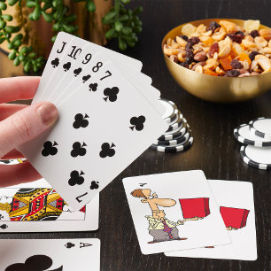 Jeu De Cartes Homme Regardant Une Boîte