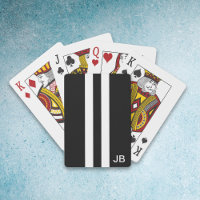 Hommes Noir et Blanc Monogramme Cartes de Jeu