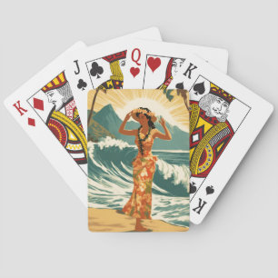 Jeu De Cartes Honolulu vintage Hawaii Mid-Pacific Travel