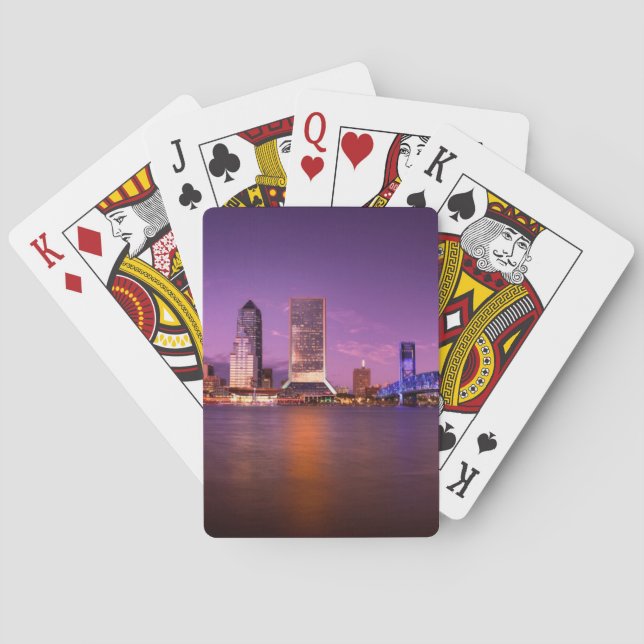 Jeu De Cartes Horizon de Jacksonville la Floride la nuit (dos)