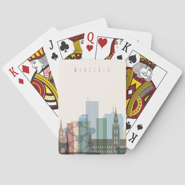 Jeu De Cartes Horizon de ville de Bruxelles, Belgique | (dos)