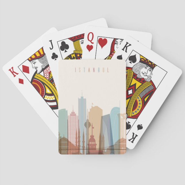 Jeu De Cartes Horizon de ville d'Istanbul, Turquie | (dos)