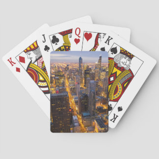 Jeu De Cartes Horizon du centre de Chicago au crépuscule